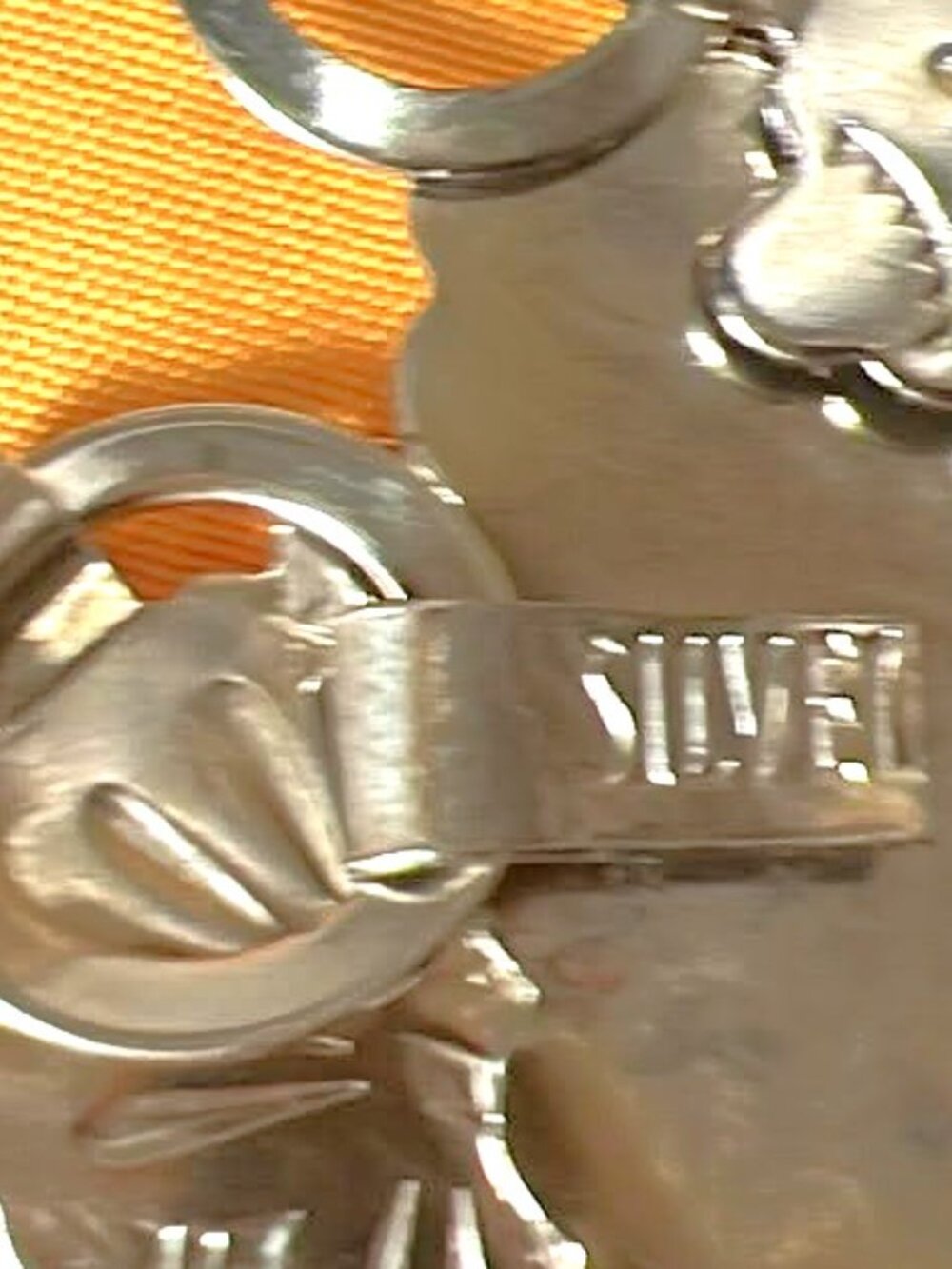 Vintage Silvel Silver Concho Chain Belt – Engraved Plates Western Boho 34” Adjus - Picture 4 of 4